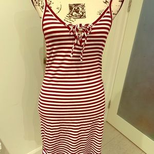 Stripped crisscross tie dress